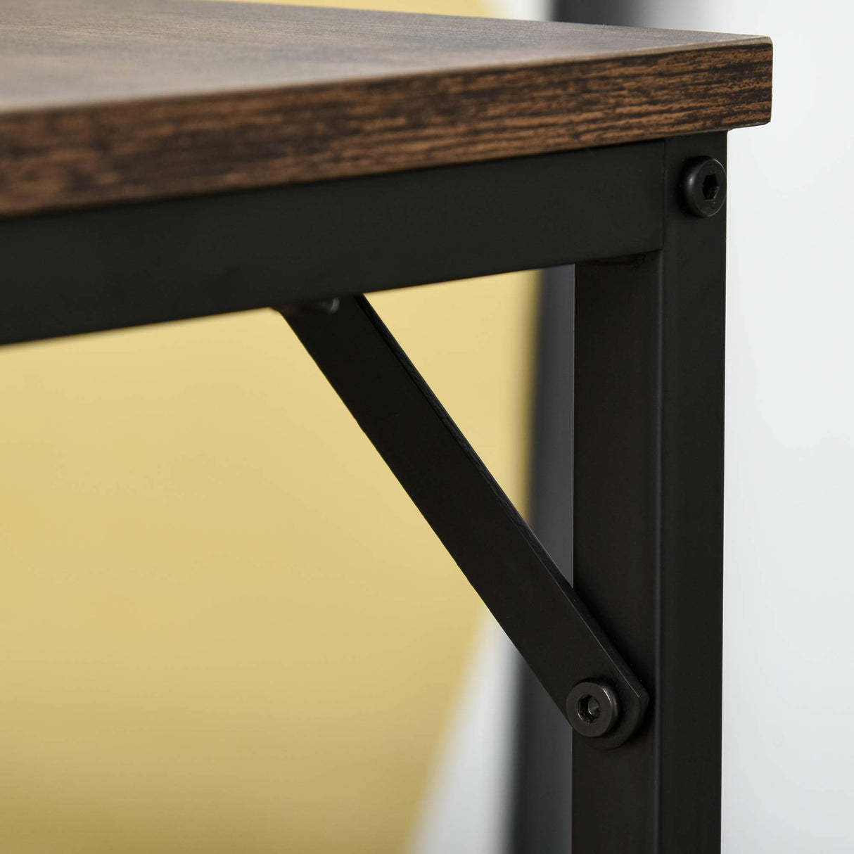 HOMCOM 5-Piece Industrial Dining Table Set, Bar Table & 4 Stools Set, Space Saving for Pub & Kitchen, Black/Brown HOMCOM