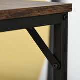 HOMCOM 5-Piece Industrial Dining Table Set, Bar Table & 4 Stools Set, Space Saving for Pub & Kitchen, Black/Brown HOMCOM