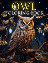 Enchanting Owl Coloring Book for Adults - Stress Relief and Relaxation | 50 Beautiful Designs | Ideal Gift for Kids, Teens, and Adults Majosta