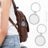 Framendino, 10 Pack Sublimation Keychains Blanks Metal Heat Transfer Round Press Keychain for DIY Crafts Photo Framendino