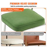 VEVOR Rattan Dining Chairs Set of 2, Mid Century Modern Dining Chair, Upholstered Velvet Accent Chair with Rattan Back, Retro Dining Room Kitchen Chair for Living Room, Bedroom (18.1 Inch) VEVOR