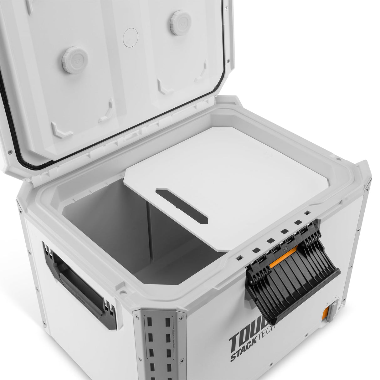 ToughBuilt XL Cooler, Stackable 38 Quart Hard Shell Chest for StackTech Boxes and Totes, White ToughBuilt