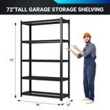 FLEXIMOUNTS 72" H Garage Shelving, 5-Tier Garage Storage Shelves, Standing Shelving Unit, Metal Wire Rack, Heavy Duty Shelves for Basement, Warehouse, 36" W x 16" D x 72" H FLEXIMOUNTS