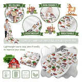 Buyyet Farm Animal Baby Blanket,Farmhouse Barn Neutral Baby Blanket for Boy Girl,Nursery Cow Chicken Pig Sheep Fleece Swaddle Receiving Blanket, Soft Newborn Toddler Kid Crib Bedding 40''x50'' for Kid Buyyet