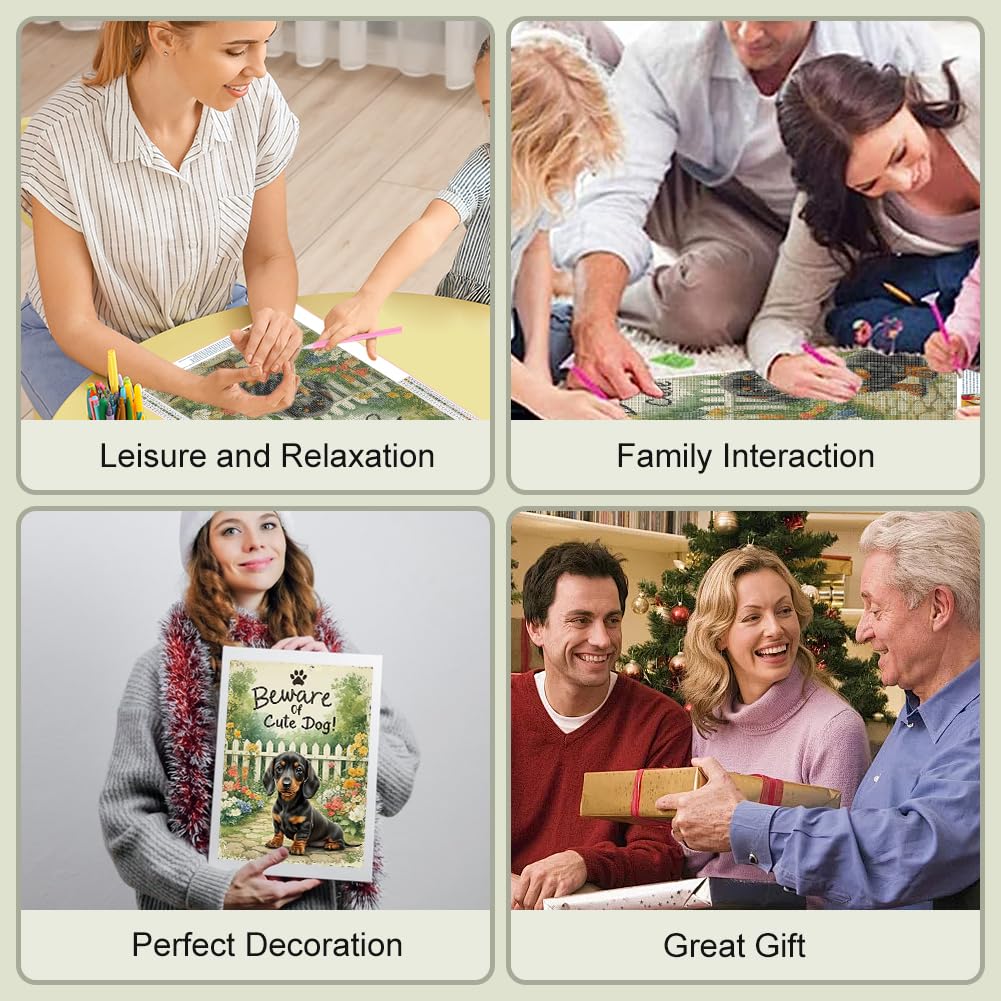 WSLWXSHM Diamond Painting Kits for Adults Dachshund Dog, Animal Round Full Drill Diamond Art Kits, 5D DIY Paint with Diamonds Crafts for Home Wall Decoration Gifts 12×16Inch WSLWXSHM