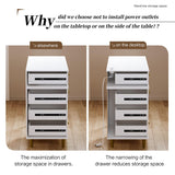 YYJ Vanity Desk with Mirror and Lights, with Chair, Modern High Capacity Makeup Vanity with 3 Drawers, Makeup Table with Power Outlet and 10 Lights for Bedroom,Makeup Room, White YYJ