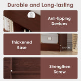 FACBOTALL Triple Wide Bookshelf, 6 Tier Large Bookshelf, Bookcase with 17 Open Display Shelves, 74'' Tall Bookcases and Bookshelves for Living Room, Home Office, Library, Cherry FACBOTALL