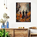 Meothan Framed Paint by Numbers Kits for Adults, Halloween Paint by Number for Adults Beginners, Paint by Numbers Kits on Canvas with Framed and Easel for Home Wall Decor 11.8x15.7inch (Witch) Meothan