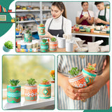 SiliFine Set of 11 Paint Your Own Kit DIY Flower Pot Painting Includes 8 Pcs Unpainted Ceramic Succulent Planters 2 Pcs Color Paints 1 Set Paint Brushes for Classroom Craft Activity (Bohemian) SiliFine