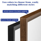 JISOSO 24X36 Inch Bathroom Mirror, Rectangular Bathroom Vanity Mirror, Walnut Wood Grain Framed Mirror for Wall, Tempered Glass, Anti-Rust, Horizontal/Vertical JISOSO