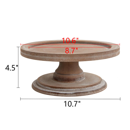 SOFE Round Wood Cake Stands Farmhouse Risers for Display Decorative, Cake Pedestal Serving Platter for Coffee Dessert Table, Christmas Party, Wedding, Dining Room, Living Room