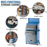 Tool Chest 8-Drawer | 42'' Large Rolling Tool Chest with Wheels | Detachable Top Metal Tool Box | Garage Storage Cabinet for Repair Room,Warehouse | Rolling Tool Box with Hooks,Liners,Tray Divider AIRAJ