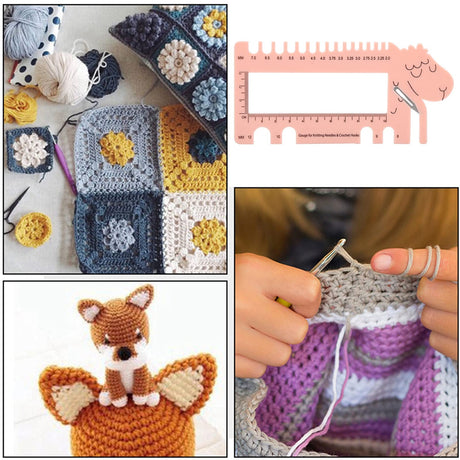 Needle Crochet View Sizer, Sweater Knitting Needle Crochet Hook Gauge Measuring Weaving Auxiliary Tool HEEPDD
