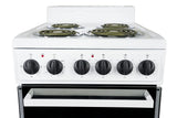Premium Levella 20" Electric Range with 4 Coil Burners and 2.2 Cu. Ft. Oven Capacity in White PremiumLevella