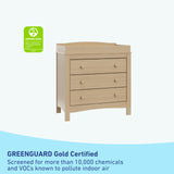 Graco Noah 3 Drawer Changing Table Dresser (Driftwood) – GREENGUARD Gold Certified, Includes Interlocking Drawer System Graco