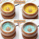 EHERDM Electric Bead Spinner Wood Beaded Bowl with 3 Trays and 2 Beading Needles Automatic Speed and Direction Adjustment Quick Beading Tools for Jewelry Making Kit EHERDM