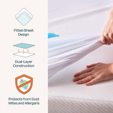 LINENSPA Premium 5-Sided Waterproof Mattress Protector – Breathable and Hypoallergenic – Fitted Sheet Style & Machine Washable – King Size Mattress Protector, White Linenspa