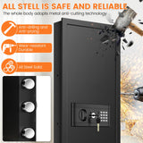 47.3" Tall Fireproof Wall Safes Between the Studs 16" Centers, Large Hidden Flush Wall Safe with 4 Removable Shelf & 6 Key Hooks, 48LB Heavy Duty Gun Safes for Home Rifle and Pistols, Money, Jewelry Nebakne