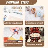 XTCIXAL 4 Pack Paint by Numbers Kit for Adults with Framed and Easel, Christmas Paint by Number Kits, Candles Snowman Truck Wreath Acrylic Oil Painting for Home Wall Decor (8x12 Inch) XTCIXAL