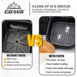 GOAUS Air Fryer Square Paper Liners Disposable Large for 5 to 8 Qt Basket, 7.9 inch Unbleached Non-stick Oil-proof Parchment Paper GOAUS