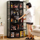 ouioyggk Curio Display Cabinet, 5-Tier Storage Shelves with Acrylic Glass Door, Collectibles Toy Organizers Rack & Display Shelf, Kids Bookshelf and Bookcase for Playroom, Bedroom ouioyggk