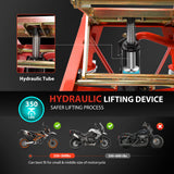VIVOHOME 350 Lbs Heavy Duty Hydraulic Motorcycle Lift Jack Table Foot Operated ATV Dirt Bike Scissor Stand with 4 Wheels VIVOHOME