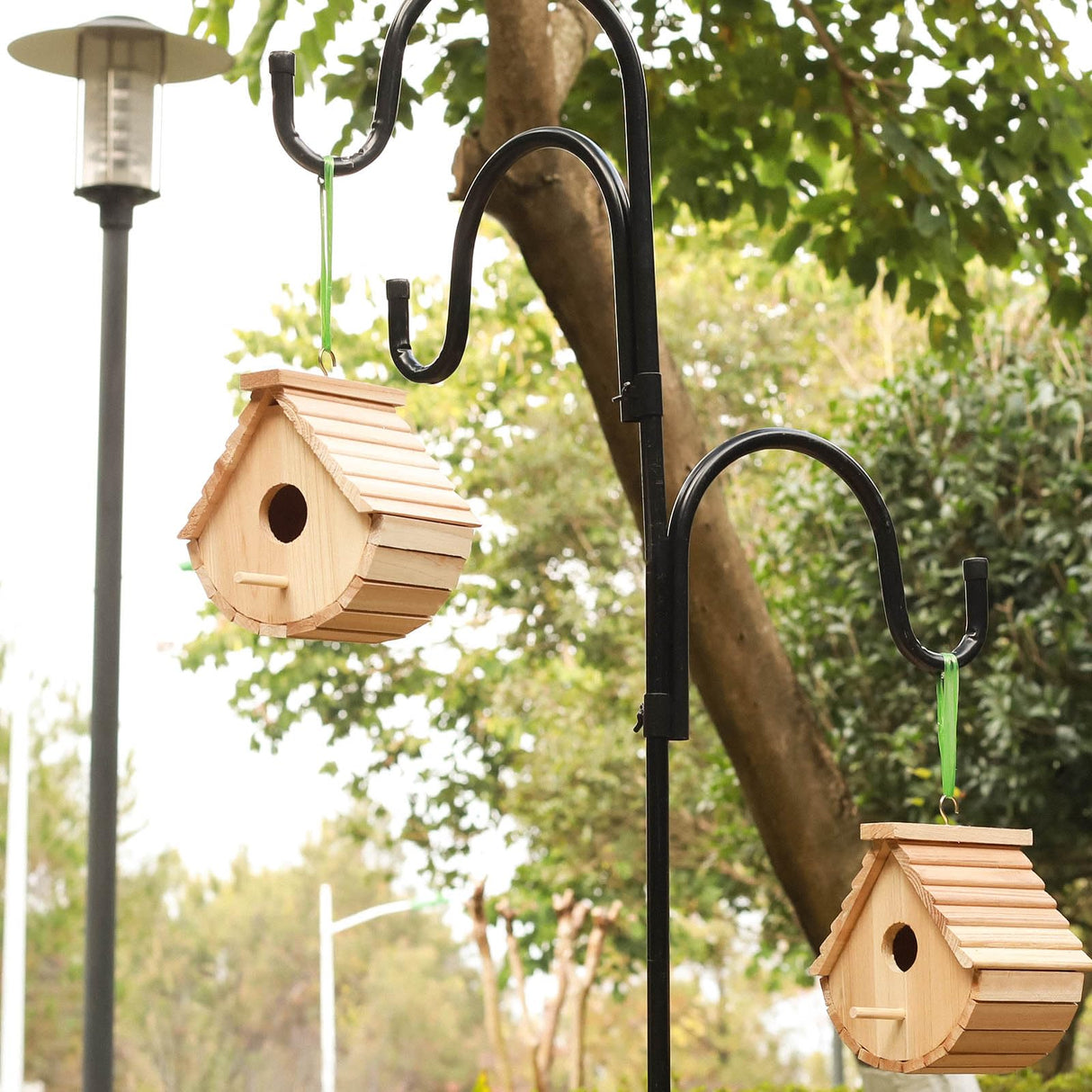 2 Pack Bird House Outside Wooden Bird House Set of 2, Hanging Birdhouses for Outdoor, Bluebird, Finch, Cardinals House (2Pcs) STARSWR