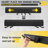 YZSFMZGE 64" Garage Tool Organizer Wall Mount, 850lbs Garden Tool Organizer with 12 Adjustable Hooks, Heavy Duty Garage Tool Storage Rack for Yard, Shed (4 Racks, 12 Hooks, 4 Straps) YZSFMZGE