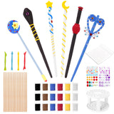 EnchantZone Magic Wand Making Kit DIY Wizard Princess Wand Craft Set for Kids Make Your Own Wands for Birthday Party Favors, Deluxe Accessories to Make 18 Wands EnchantZone