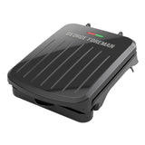 George Foreman 2-Serving Classic Plate Electric Indoor Grill and Panini Press, Black, GRS040B George Foreman
