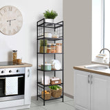 GIOTORENT 6-Wire Standing Storage Shelf, Metal Shelving Unit Pantry Rack for Laundry Kitchen Bathroom Organizer(Black) GIOTORENT