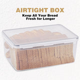 Tiawudi 2 Pack Large Bread Box for Kitchen Countertop, Airtight Bread Storage Container for Homemade Bread and Bakery Loaf, Plastic Bread Keeper, 11.6 Qt / 11L Each Tiawudi