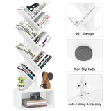 SHEEPAM 9 Tier Tree Bookshelf,Christmas Green Bookcase for Narrow Space, Storage Organizer Floor Standing Bookshelves for Books, Tall Book Case for Home Office, Living Room, Bedroom SHEEPAM