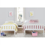 DHP Airlie Twin over Full Bunk Bed, White, Wood Construction, Converts to Twin/Full, 4-Step Ladder, Guard Rails DHP