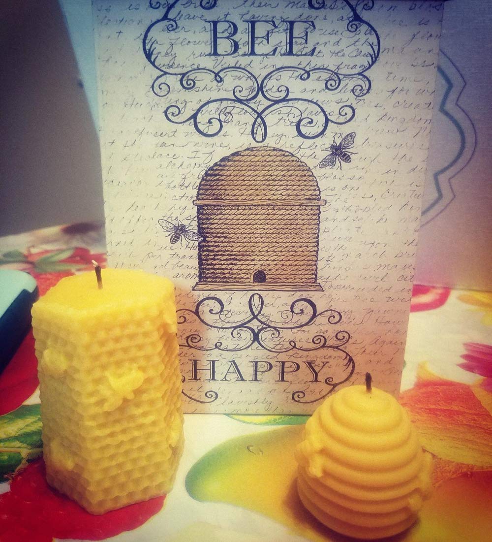 Fewo 2 Pack 3D Bee Honeycomb Candle Molds Beehive Silicone Mold for Homemade Beeswax Candle Soap Hand Lotion Bars Crayon Wax Melt Hives Candle Making Supplies Fewo