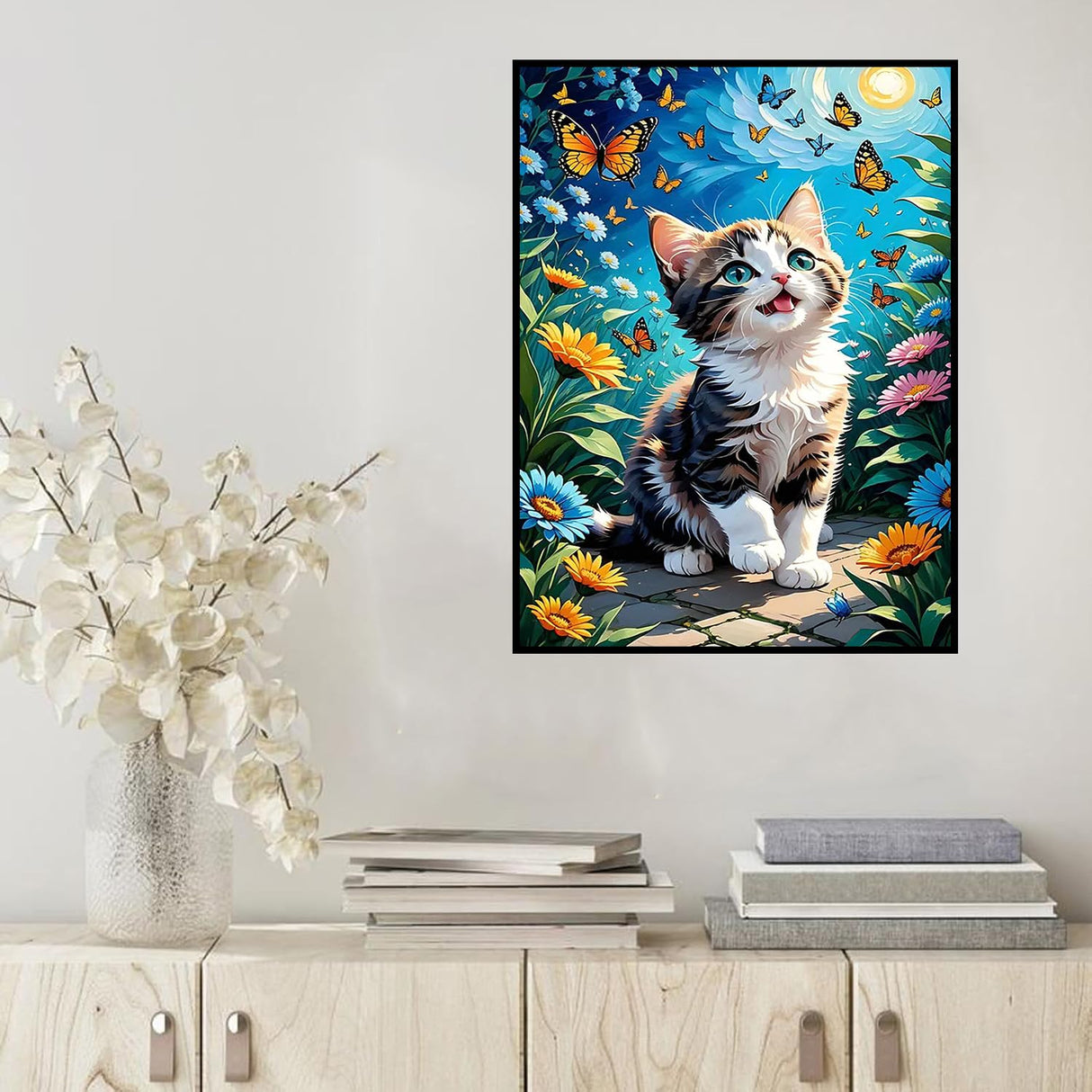 Cat Diamond Art Kits for Adults - Cute Cat Diamond Painting Kits for Adults Beginners,5D Full Drill Diamonds Arts Crafts for Home Wall Decor 12x16 Inch Generic