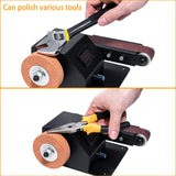 YZCHAIN Mini Belt Sander with 10 Abrasive Belts, Angle Adjustable Bench Belt Grinder, Variable Speed Control & Digital Display, 350W Power Sander for Woodworking Metal, G6M-ZJL-ONR648 YZCHAIN