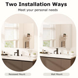 Tangkula Mirrored Medicine Cabinet, Large Wide Wall Mounted Storage Cabinet with 3 Mirror Doors & Adjustable Shelf, Hanging Bathroom Organizer, White, 34.5 x 5 x 25.5 Inches Tangkula