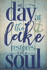 DIY 5D Diamond Painting，a Day at The Lake restores Soul，Anchor,Paint by Number Crystal Rhinestone Diamond Embroidery Paintings Cross Stitch,12 * 16 inch. VEZCOS