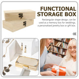 EXCEART Wood Box 2 Pack Unfinished Wood Box, Rectangular Unfinished Wooden Box with Hinged Lid and Front Clasp Natural Wood Storage Boxes for Jewelry Container Sundries Case Makeup Case Organizer EXCEART