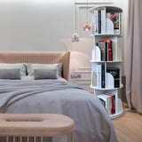 YGYQZ 4-Tier 360° Rotating Bookshelf - Stylish White Storage Rack for Small Spaces YGYQZ