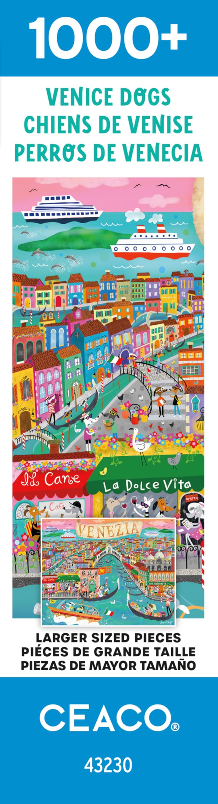 Ceaco - Venice Dogs - 1000 Larger Sized Piece Jigsaw Puzzle