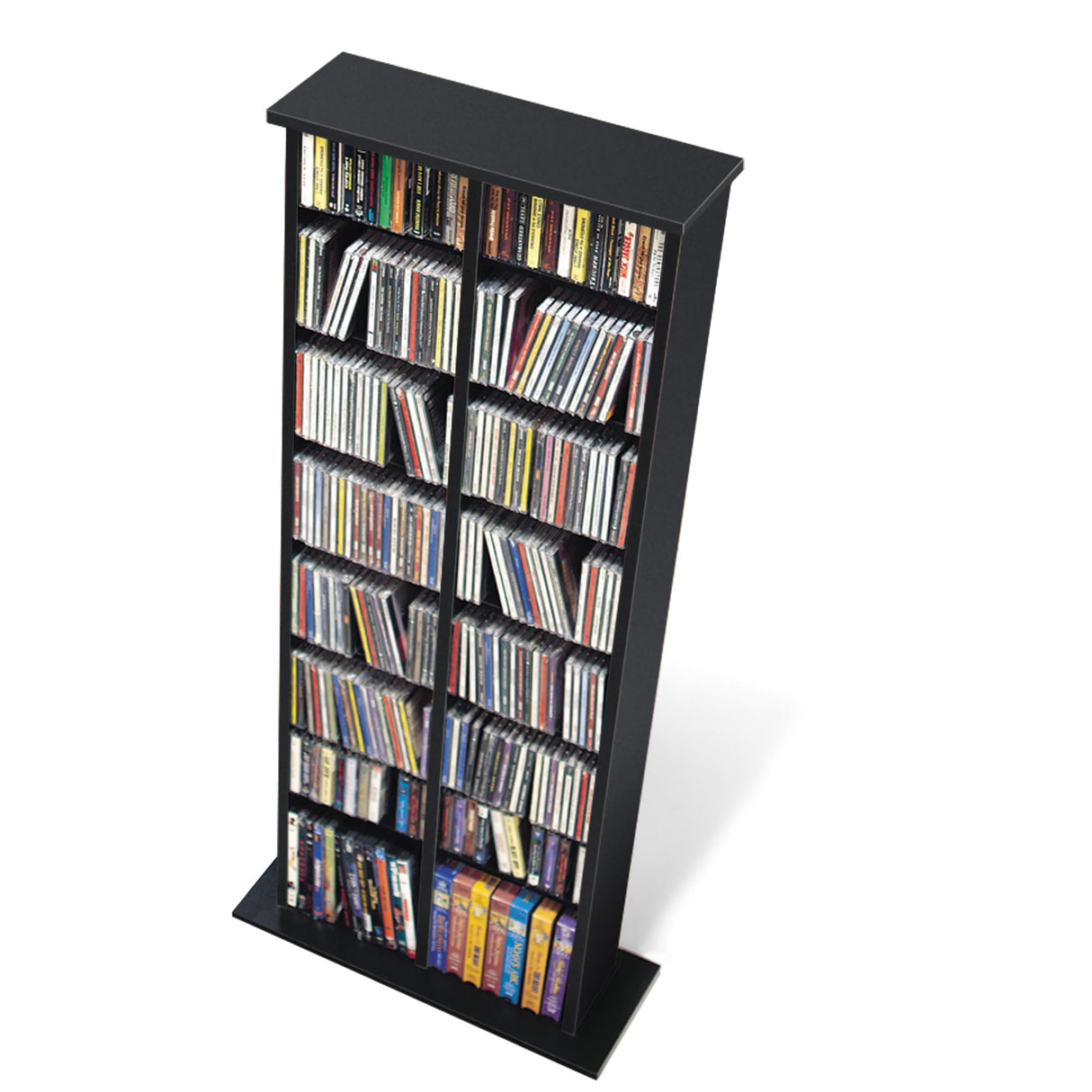 Prepac 2 Column Tall Cabinet Media Storage, 22" Wide, Black Prepac