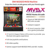 UNICO SNK NEOGEO MVSX Arcade with Base and Riser Set, Pre-loaded 50 SNK Official Genuine Retro Games, Support Two Players Fight Together by 2 Joysticks, Including The King of Fighters/Samurai/Metal Sl UNICO