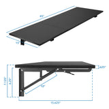Mount-It! Heavy Duty Wall Mounted Drop Leaf Table, Folding Wall Mounted Desk, Drop Down Table 45x15x7, Floating Desk, Folding Laundry Table for Small Spaces, Home Office, Garage, Basement Kitchen Mount-It!