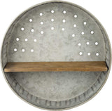 Primitives by Kathy Distressed Wall Shelf, 12.5 in Diameter, Metal and Wood Primitives by Kathy
