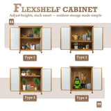 Outdoor Storage Cabinet Waterproof with Shelves, Storage Box with Lockable Doors, Wood & Metal Patio Yard Pool Garden Storage Cabinet Organizer, Gifts for Women Men PetsCosset