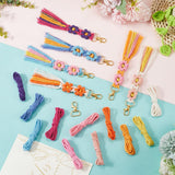 SUNNYCLUE 6 Sets Keychain Making Kits Flower Macrame Keychain Kits with Tassel Woven Keychain Kit Instruction Included Boho Macrame Kits for Beginners Adults Handbags DIY Hanging Ornament Decoration SUNNYCLUE