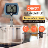 Candy Thermometer for Candy Making with Rotatable Large Display 10'' Long Probe,Digital Instant Read Candy Thermometer with Pot Clip,Candle Smoker, Oil Cooking (Blue) Efeng