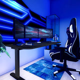 farexon Electric Standing Desk Adjustable Height, 48x24 Inches Computer Desk with Ergonomically Curved Desktop, Multifunctional Stand up Desk for Home/Office(Black) farexon